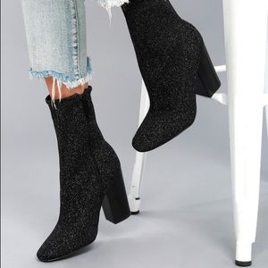 Kendall + Kylie Glitter Sock Booties